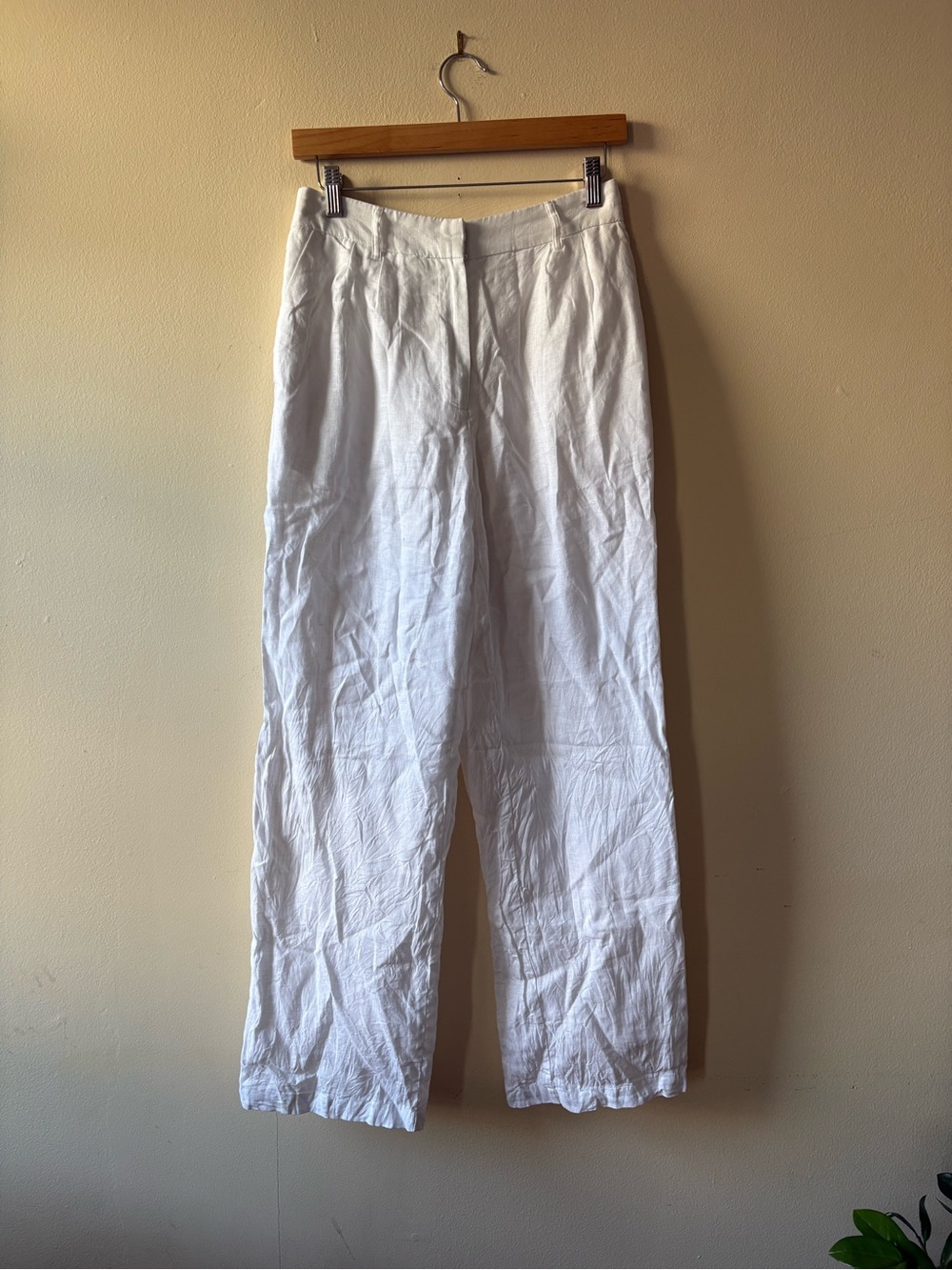 Quince 100% European Linen Pleated Trouser - White, 6
